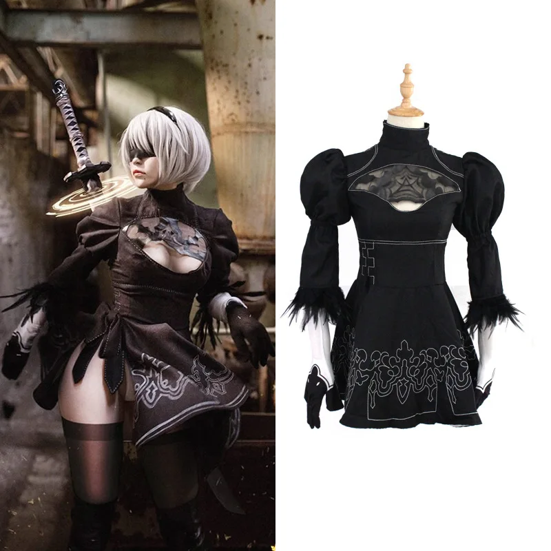 Nier Automata костюм для косплея йорха 2B сексуальный игр женский ролевых нарядное