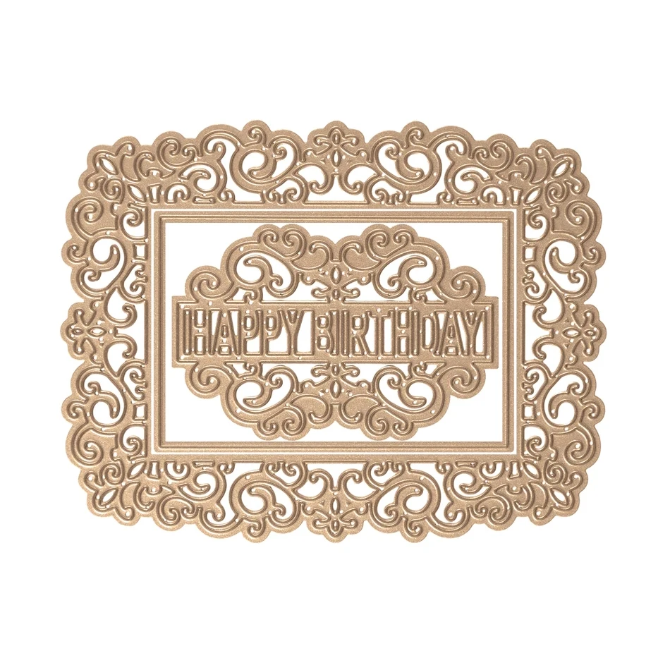 С днем рождения кружева шаблон металла резки штампы для DIY Скрапбукинг