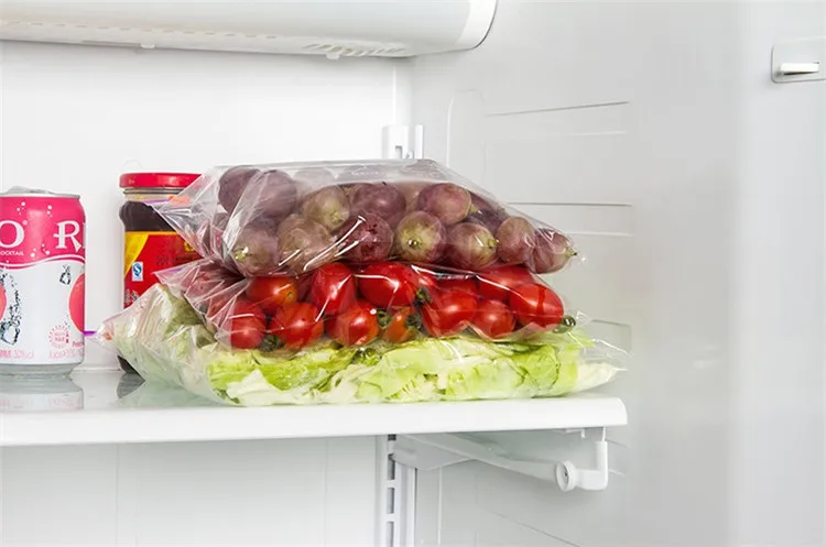 Прозрачная свежая еда искусственная пластиковая сумка на застежке-молнии