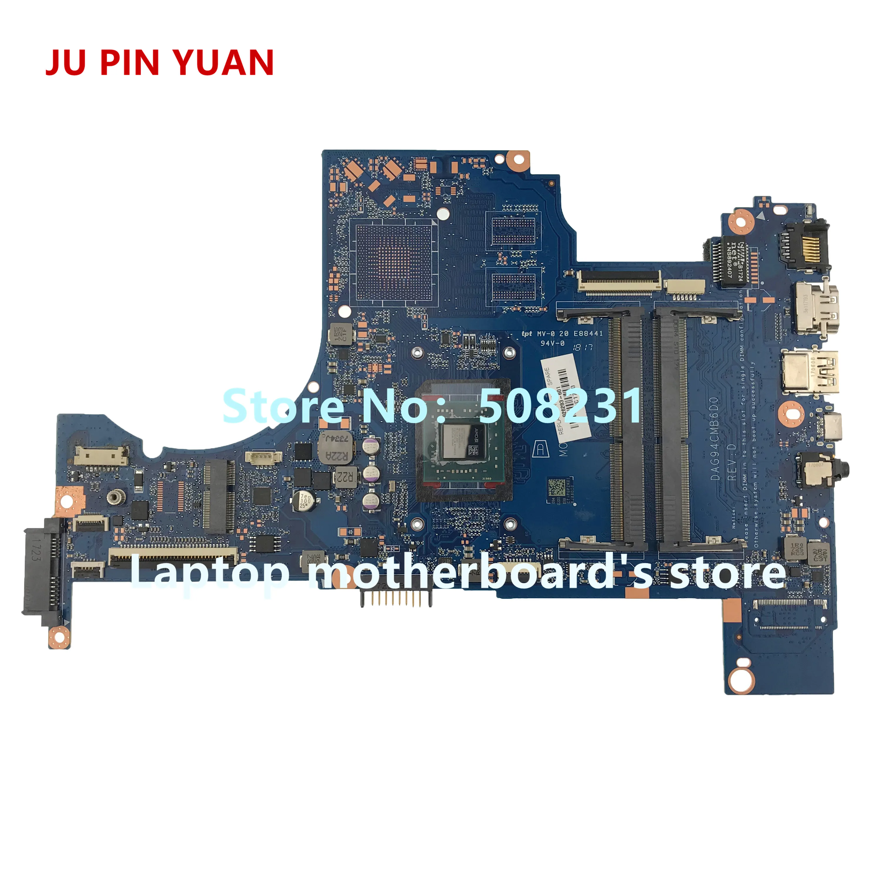 Ju pin yuan 926305-601 G75A DAG75AMBAD0 для ноутбука hp Pavilion power 15-CB материнская плата для ноутбука GTX1050 4 Гб i7-7700 полностью протестирована