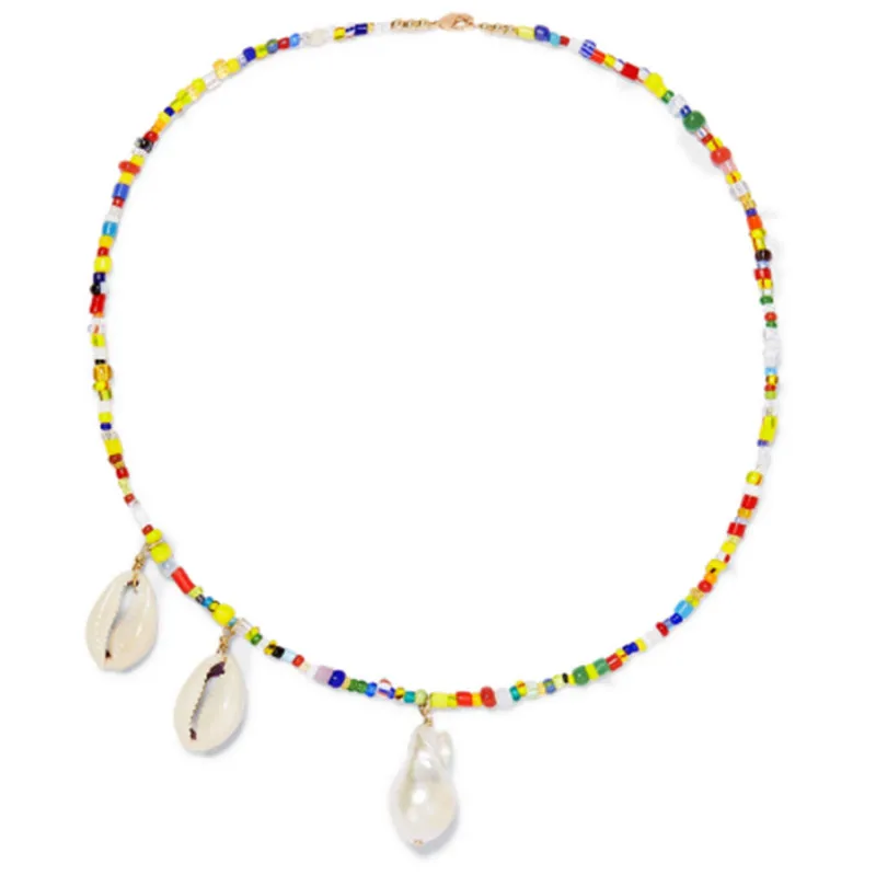 Модные звенья цепи bijoux Ожерелье из нержавеющей стали богемная жемчужная подвеска в стиле барокко ожерелье весна-слинг закрытие MATERA ожерелье - Окраска металла: 4