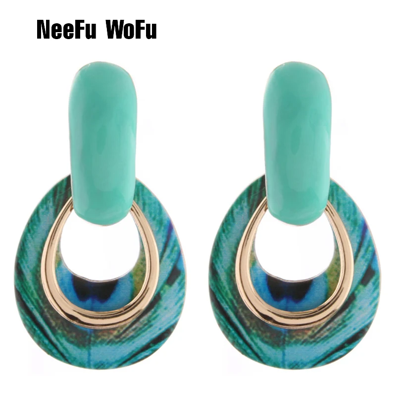 Женские богемные серьги NeeFu длинные висячие капельки из сплава с