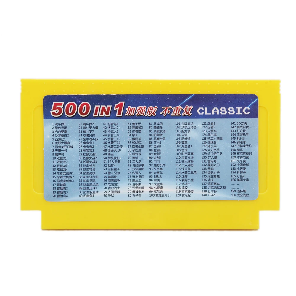 Новое поступление 500 в 1 Классическая Коллекция игр 8 бит 60 пин игровая карта для