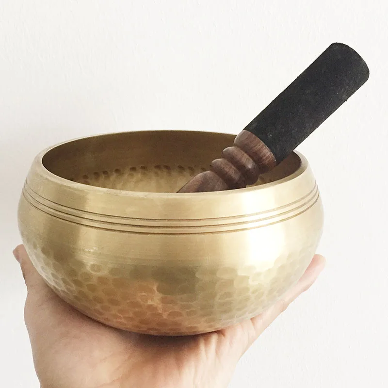 14cm Гималайский ручной гонг, чакры, медитация чаша декоративная-настенная-посуда Йога тибетский буддийский латунная Поющая чаша - Цвет: 14cm