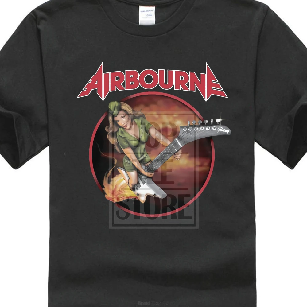 Airborn женская футболка с гитарой S M L Xl Официальная металлическая рок группа
