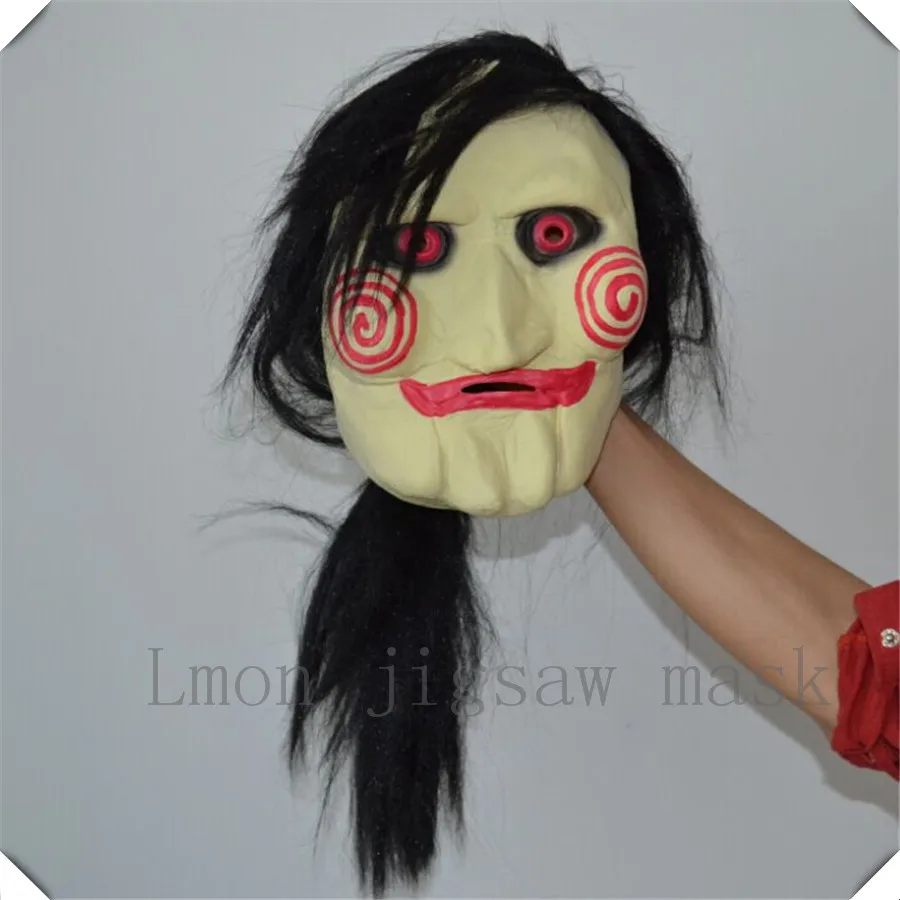 Halloween Party Cosplay Saw Billy Jig Tobin Bell Jigsaw Head Mask With Hair Costume Free Shipping | Дом и сад