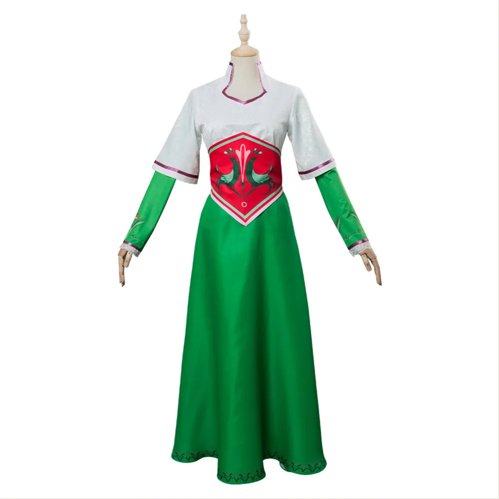 The Stolen Princess Mila Outfit Cosplay Costume Dress Suit Green Gown Uniform Adult Women Halloween Carnival Costumes(No Pants) |