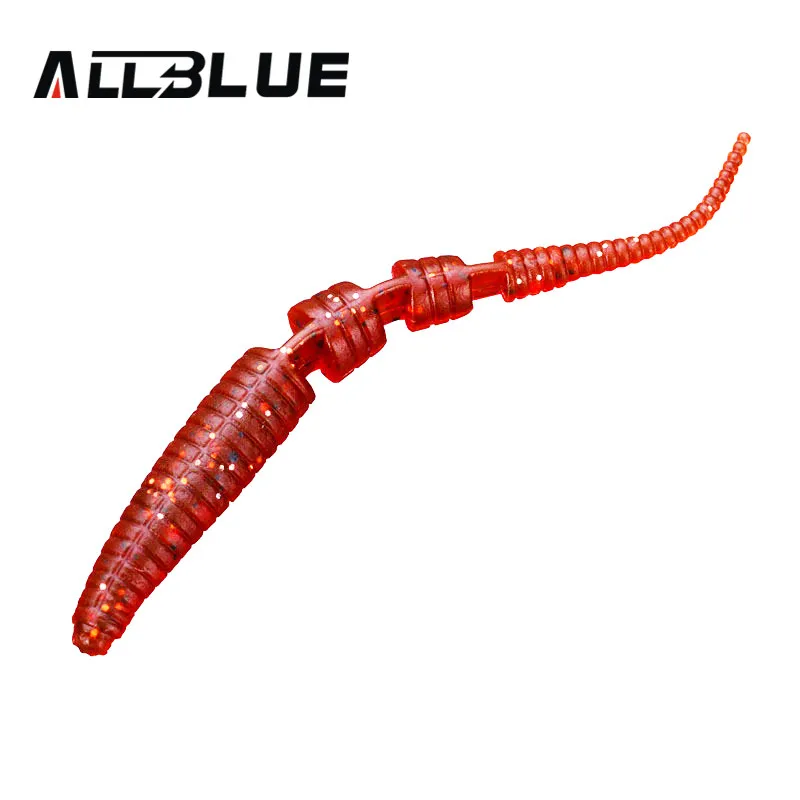 Фото Allblue 10 шт./лот рыболовные приманки 80 мм / 1.7 г силиконовые приманки для рыбалки мягкие приманки червь искусственные рыболовные снасти блесна ... №1