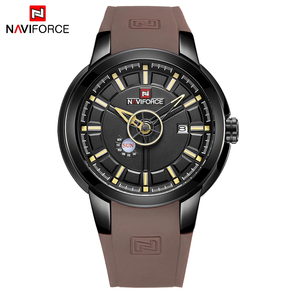 NAVIFORCE Новое поступление модные спортивные часы мужские силиконовые