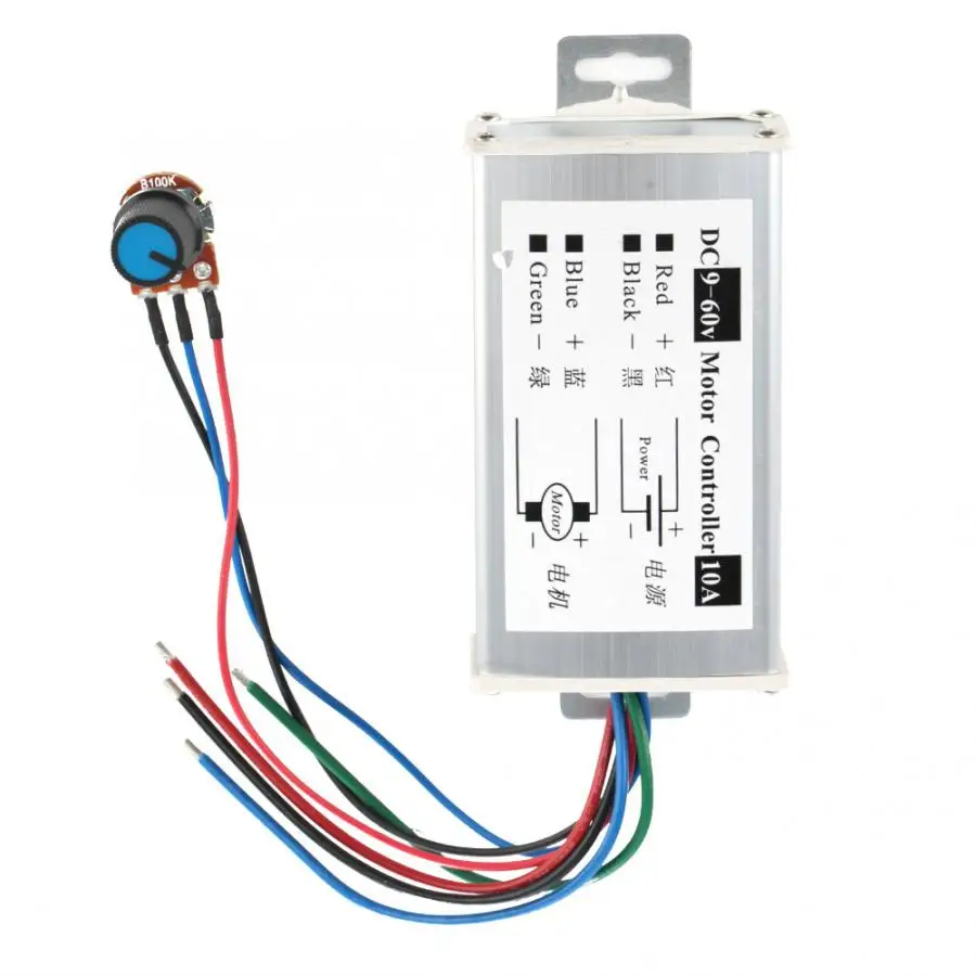 Мягкий пусковой алюминиевый корпус DC 9-60V 10A/20A PWM DC регулятор скорости электродвигателя контроллер двигателя мягкий пусковой
