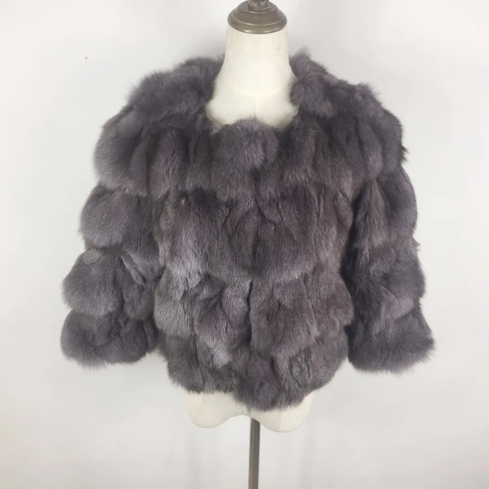 Новая женская шуба из натурального Лисьего меха Сезон весна-зима Мягкая теплая