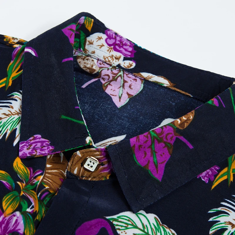 2018 Новое поступление Летняя мужская Цветочная одежда рубашка с коротким рукавом