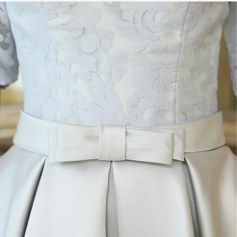 Ruthshen/серебристо серые Короткие коктейльные платья полупальто кружевной топ Vestidos