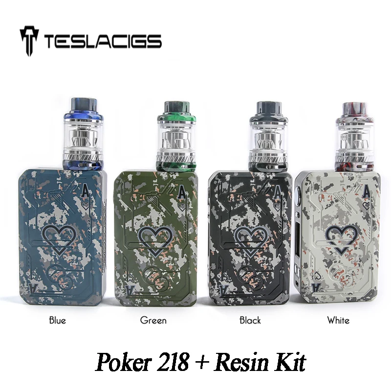 Оригинальный Tesla Poker 218 комплект Vape и Вт Teslacigs TC коробка мод 2 мл/6 мл Смола танк