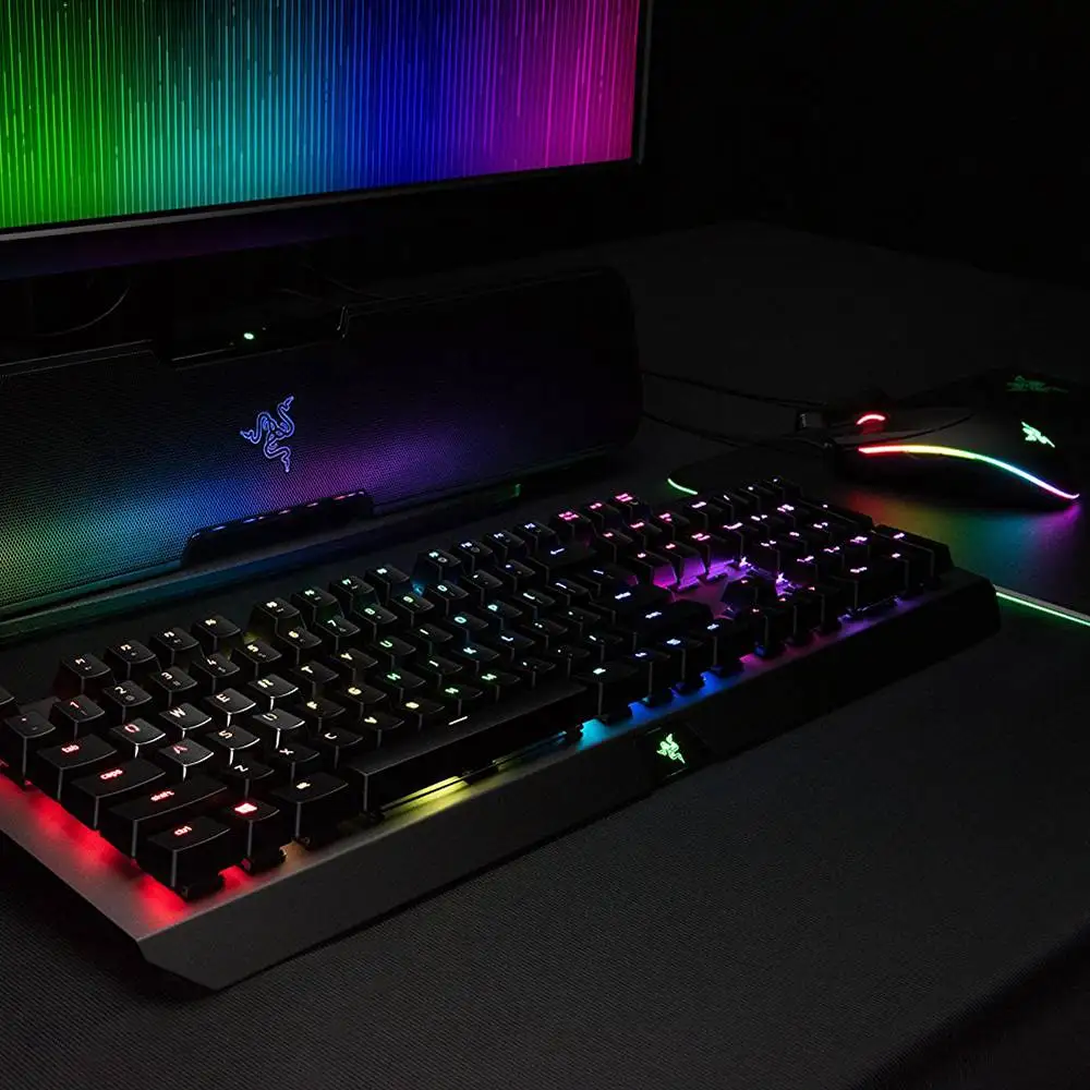 Razer BlackWidow X Chroma Gaming Keyboard 104 клавиш RGB Подсветка razer зеленый коммутаторы