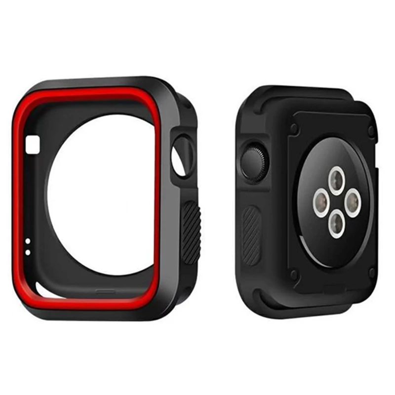 Мягкий силиконовый чехол бампер для Apple Watch iWatch серии 1 и 2 и 3 крышка рамка Полная защита 42 мм 38 мм 40 мм 44 мм