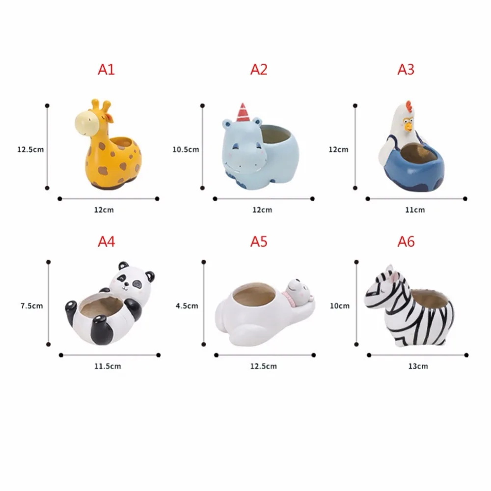 Animals Resin Flowerpots Planters Succulent Plants Desk Flower Pot Home Decoration Macetas Plateau Flowerpot | Дом и сад