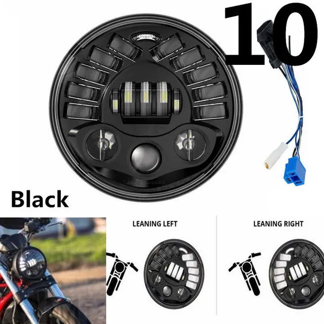Adaptive light Black Универсальный " светодиодный автомобильный мотоциклетный головной светильник H4 Phare Farol Moto налобный светильник для Softail Кафе Racer Chopper Honda - Цвет: Adaptive light Black