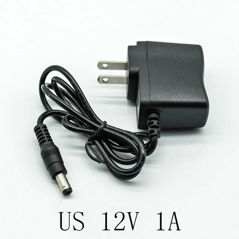 US 12V1A MiNi AC адаптер конвертер DC 3 V/4,2/5/9/12 V 1A 1000mA 0.5A/500mA Питание Зарядное устройство штепсельная вилка американского стандарта 5,5 мм* 2,5 мм(2,1 мм) схема соединений для настройки переменного тока в постоянный светильник - Цвет: US 12V1A MiNi