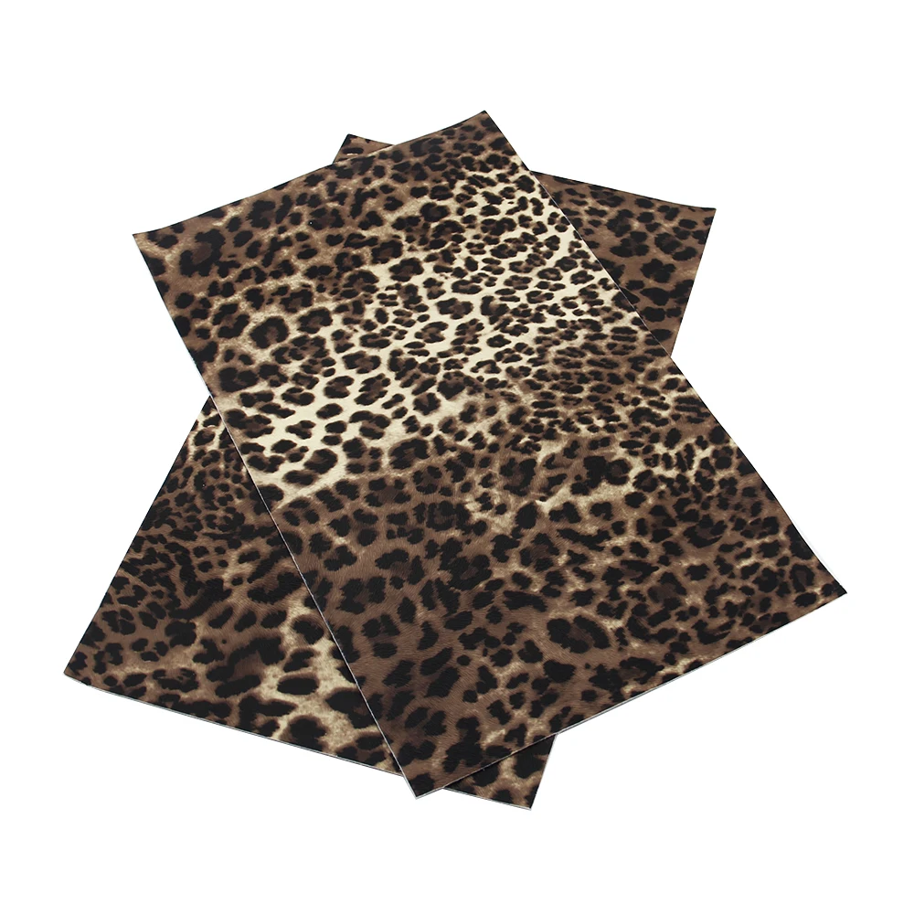 David angie 20*34 см Leopard Синтетическая кожа искусственная кожа, DIY Вышивание ткань для одежды сумки(случайный направление), 1Y57247