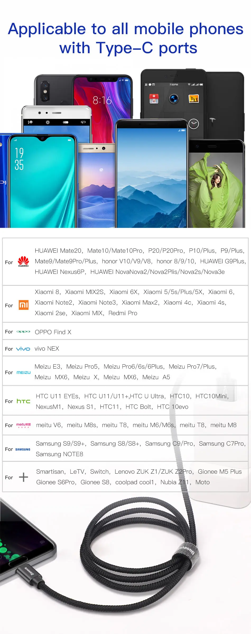 Кабель usb type-C Baseus 5A для samsung S9 huawei mate 20 Pro Xiaomi Mi 8 Oneplus 6T iPad Pro Quick Charge 3,0 USB C type-C