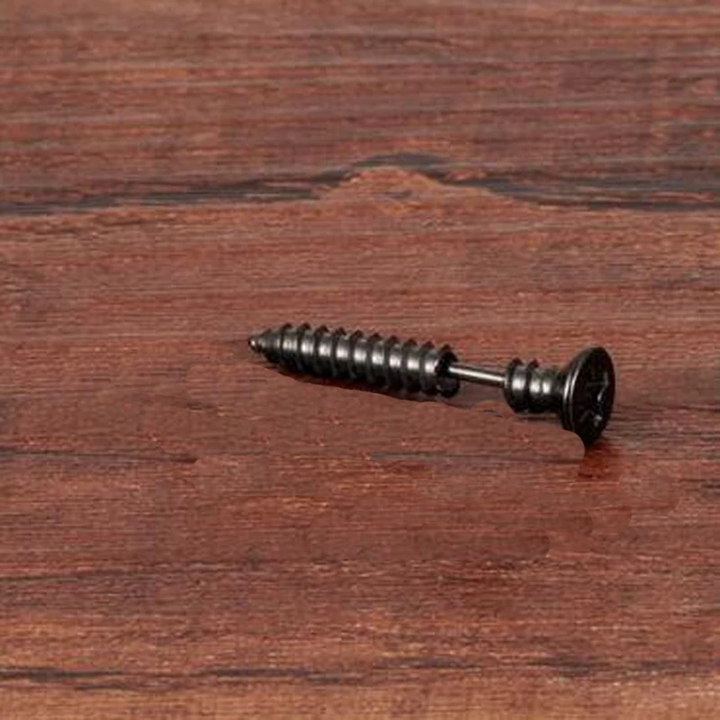 1 Piece Punk Stainless Steel Nail Screw Stud Earring Gold Black Color Helix Ear Piercing Fashion Jewelry|screw stud earrings|fashion earringsstud