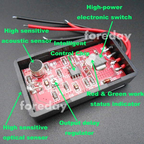 Модуль переключателя управления голосом светильник Версия A Черная Женская