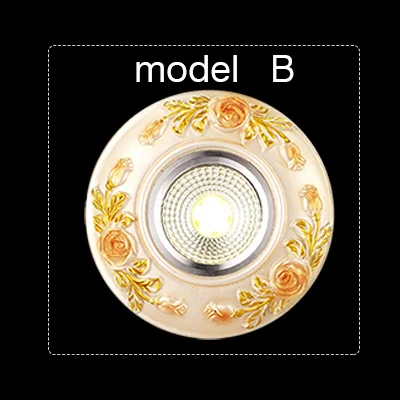 model B Светильники Европейский Стиль Светодиодная лампа потолка встроенные резьба стиль потолочный светильник энергосберегающие лампы Гостиная - Цвет корпуса: model B