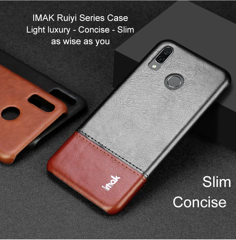 Imak Роскошный Ruiyi тонкий лаконичный чехол s для чехол для Huawei Honor Play задняя крышка чехол для телефона жесткий из искусственной кожи PC coque облегающие чехлы