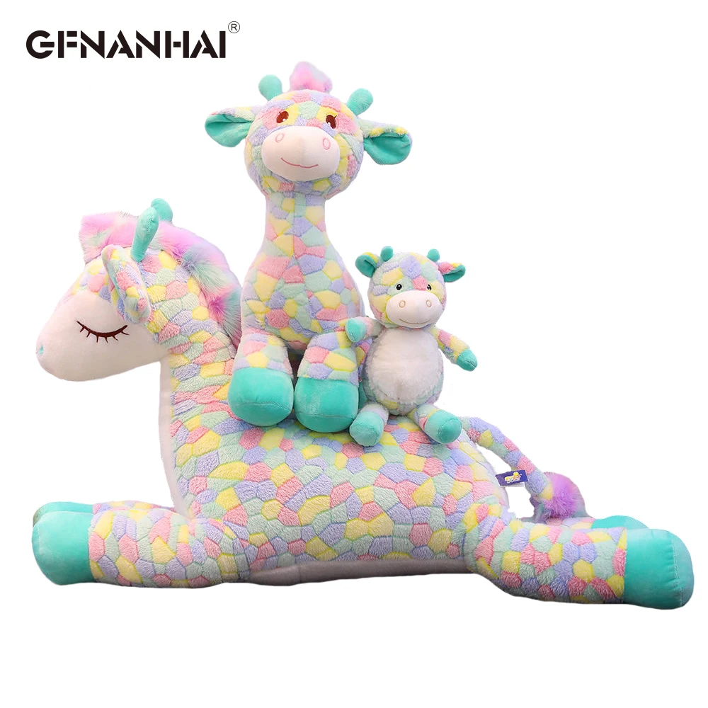 

1pc 30-90CM Lovely Colorful Deer Plush Toy kawaii Children Baby Cute Animal Giraffe Pillow Stuffed Doll Home Decoration Presents