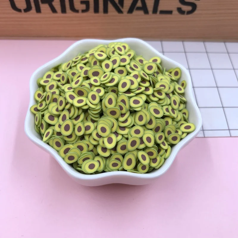 avocado 50 г/лот Горячая глина облако ломтик, глина Радуга, Новые фрукты брызги для рукоделия, телефон деко, DIY - Цвет: avocado