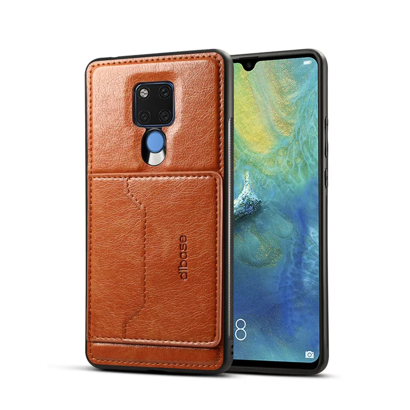 Коричневый Для huawei mate 20X чехол Роскошный из искусственной кожи держатель для карт Стенд Автомобильный Магнит чехол mate 20 X чехол mate 30 pro Чехол 20 Pro Lite чехол - Цвет: Коричневый