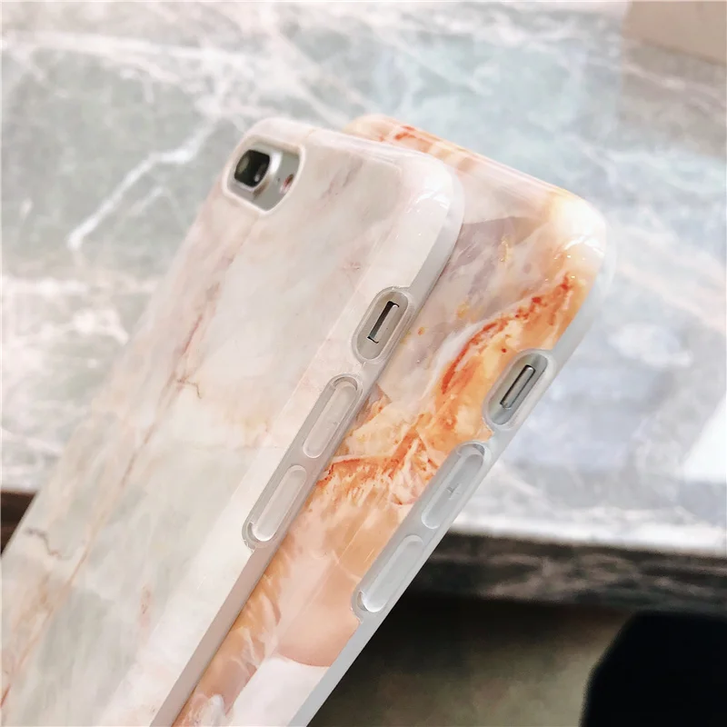 Винтажный Красный Мраморный чехол для iphone 7 xs max мягкий гранитный глянцевый с
