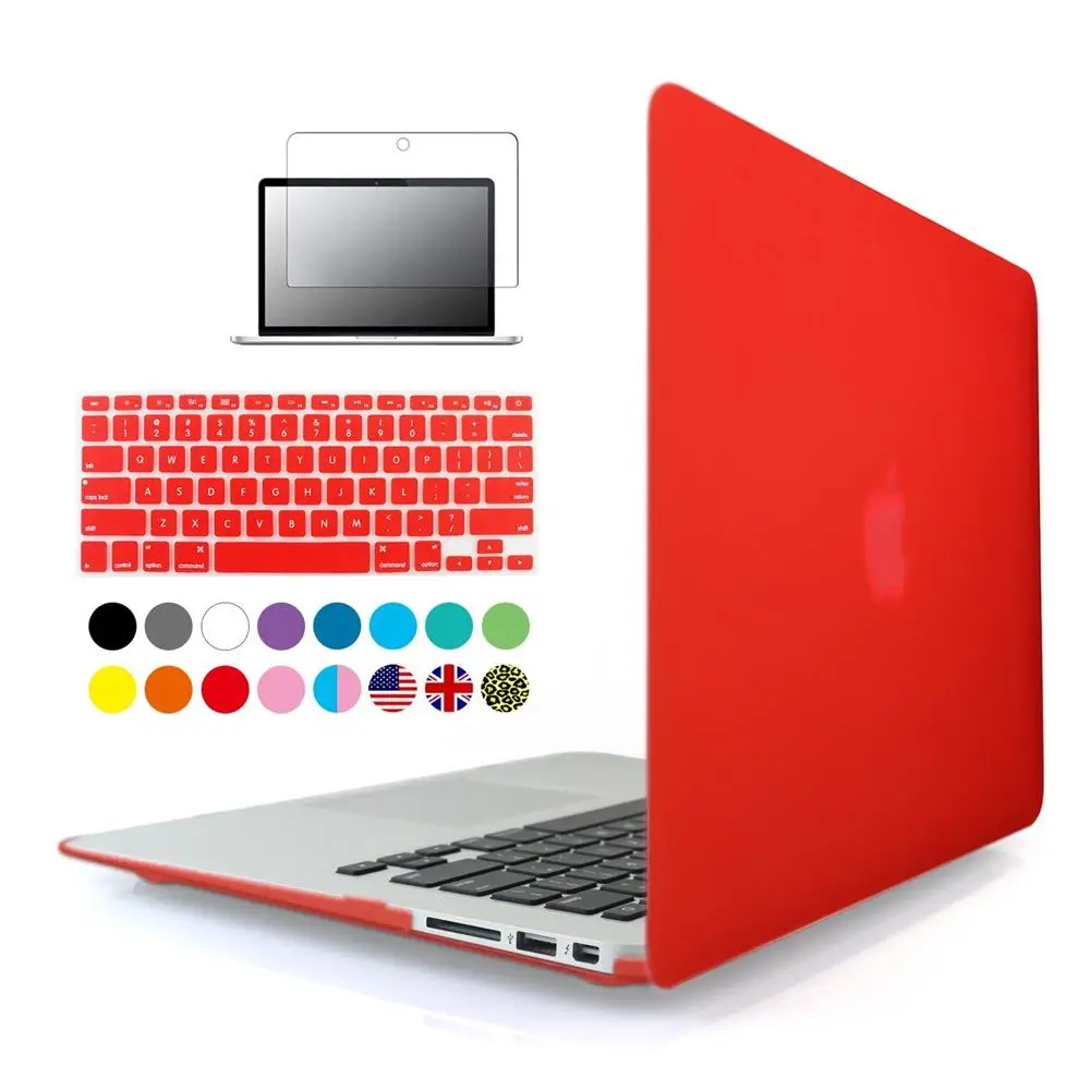 Матовый чехол 3 в 1 для Apple macbook Air Pro Retina 11 12 13 15 дюймов защита Mac book 6 4 жесткая сумка