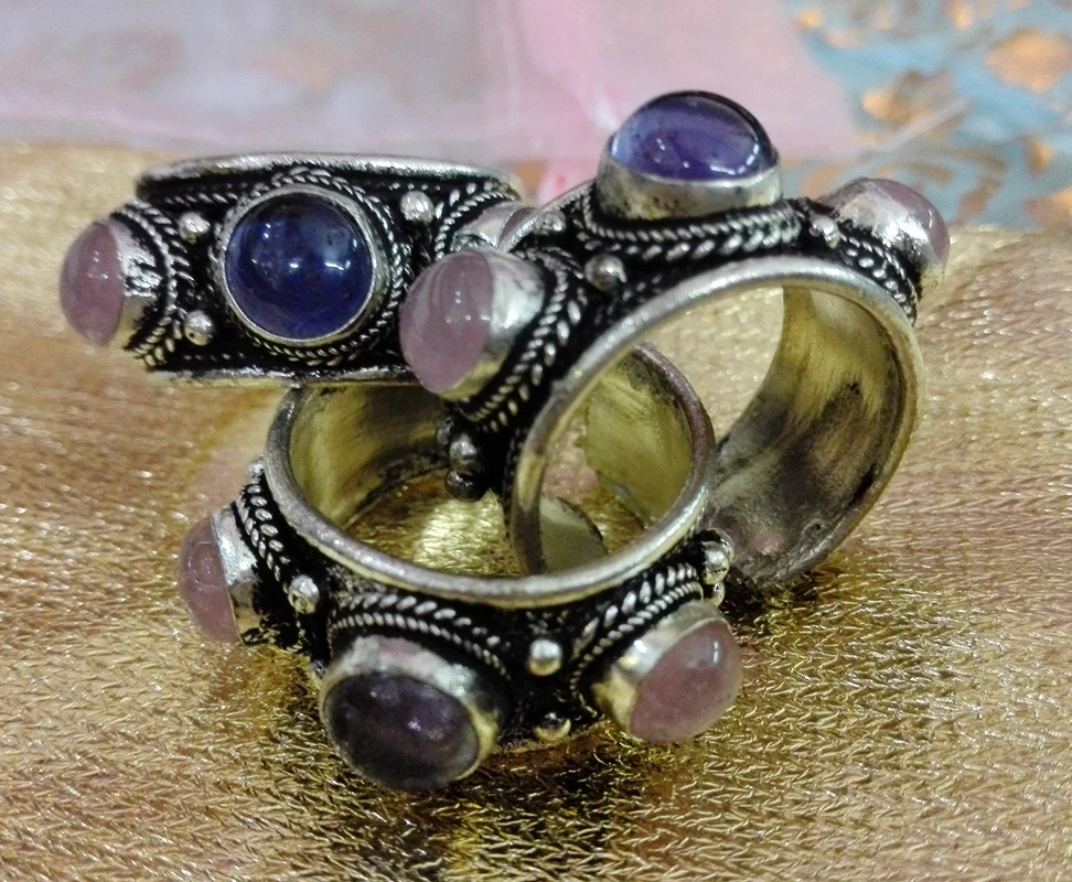 1 шт. случайные поставки модное тибетское серебряное кружевное кольцо из