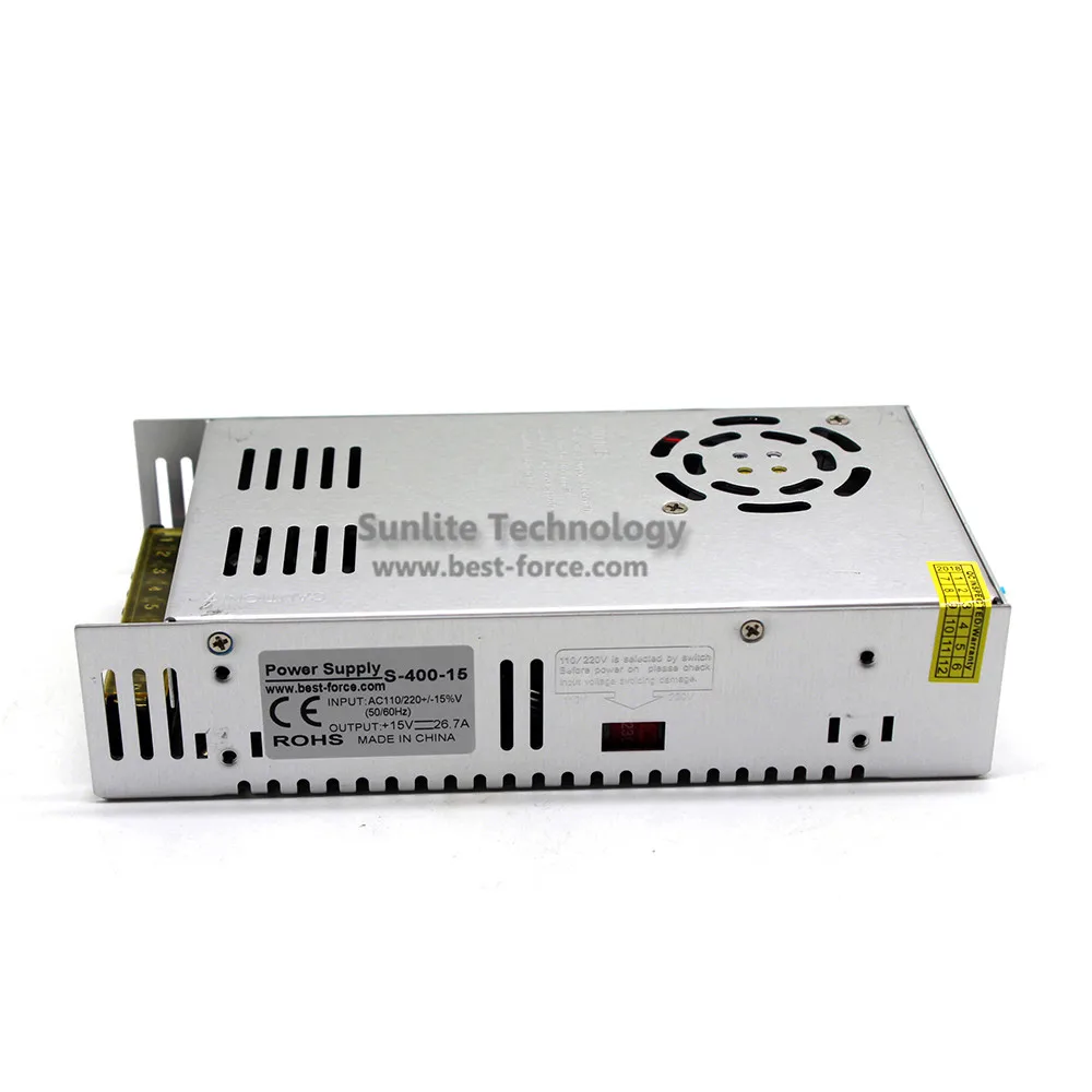 Импульсный источник питания DC15V 400 Вт с одним выходом Светодиодный 15 в 26 7а