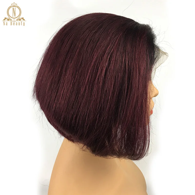 13x6 Lace Front Human Hair Short Bob Wigs Pixie Cut Ombre Color 1B 27 613 Blonde Black Straight For Women Brazilian Remy Hair