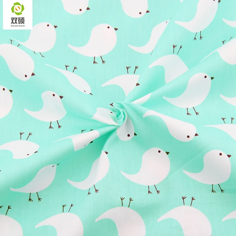 

Printed Bird Patchwork Cotton Fabric Tissu Fat Quarters Cloth Sewing Cotton Fabric For Clothes, Bedding 40*50cm 15PCS/Lots