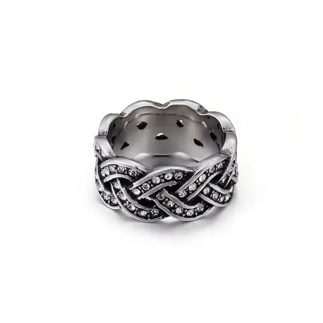 Панк Винтаж 2 ряда циркониевые Кристальные кольца ювелирные изделия оптом