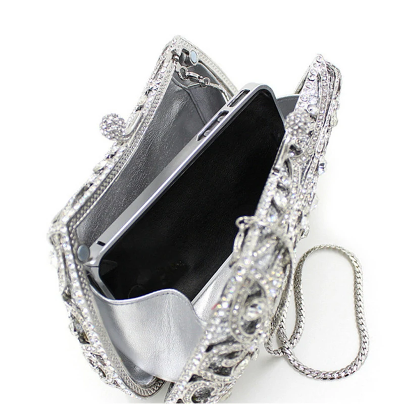 

Fashion White Crystal Clutch Purse Evening Bags Clutches Women Handbags Fashion Gold And Silver Dinner Banquet Clutch Bag