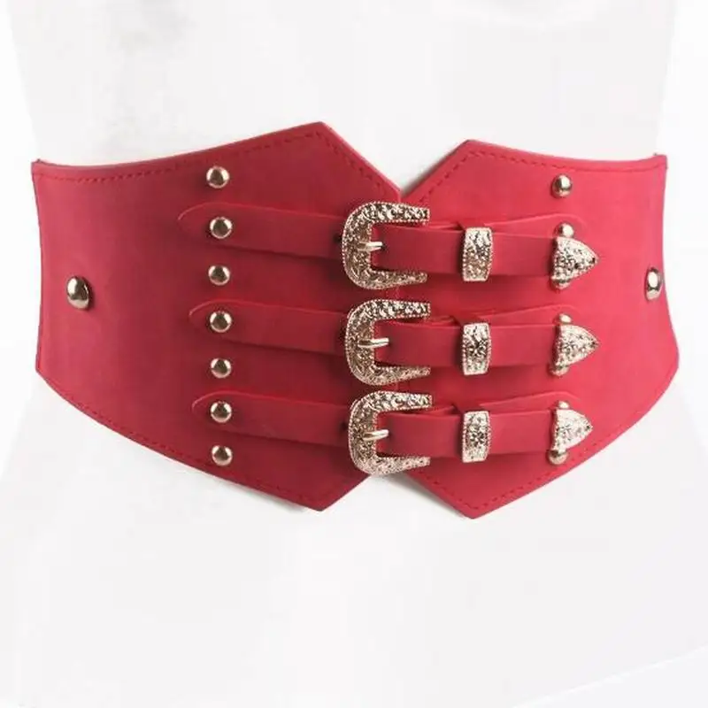 Модный винтажный металлический пояс с двойной застежкой женский ремень пряжкой