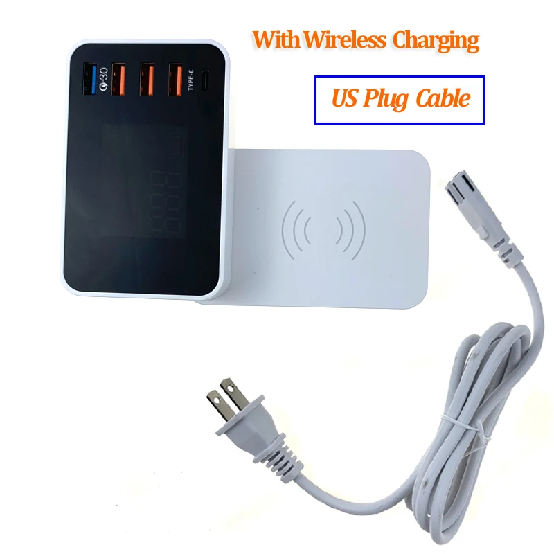 Беспроводное зарядное устройство QI 10 Вт Quick Charge 3 0 многофункциональное USB Type C со