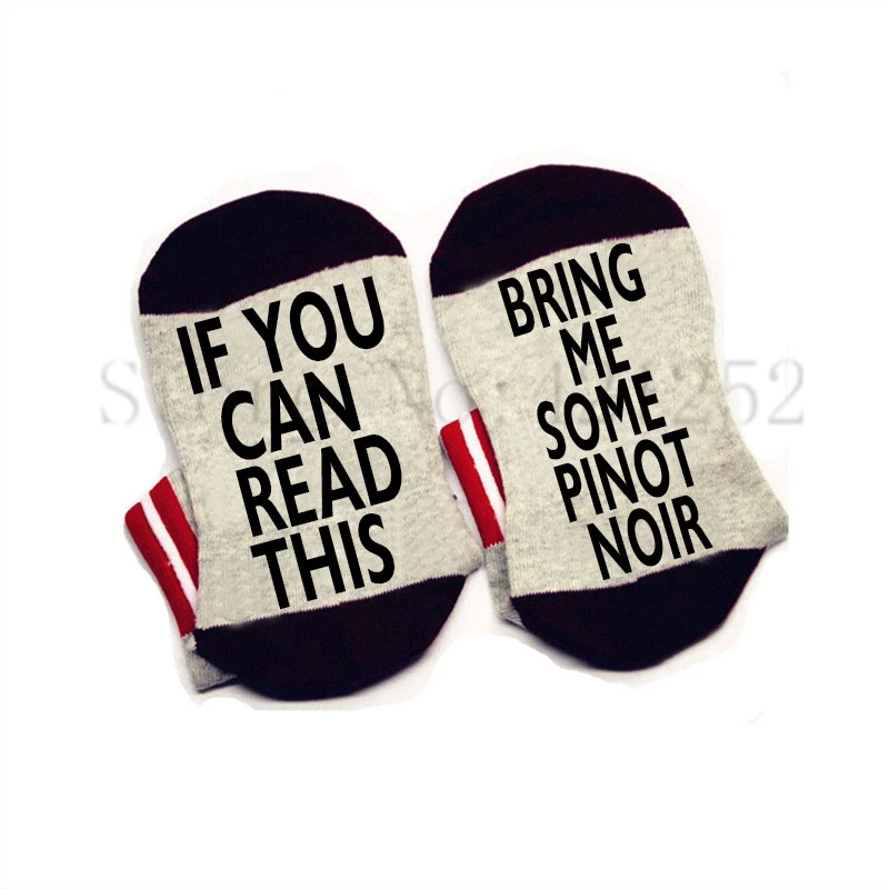 Носки If you can read this bring me some Pinot Noir хлопковые эластичные удобные носки унисекс