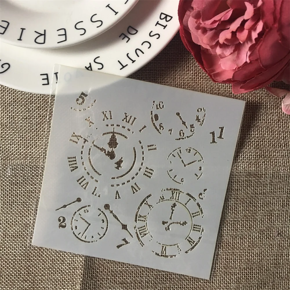 4 шт./компл. 13 см часы самолетом ноги DIY Многослойные трафареты настенная живопись