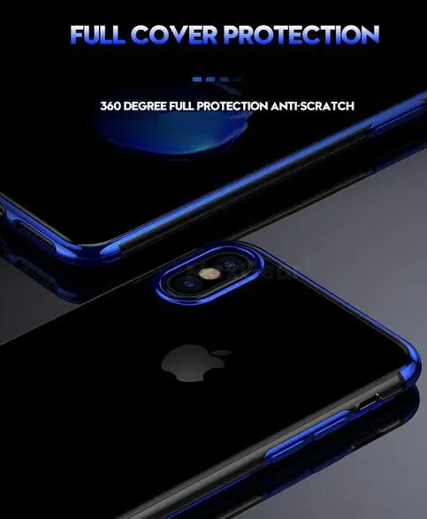 Gradient Plating Case for iPhone Xr XS Max XSMax Cover Transparent Silicone Luxury Aurora Soft TPU Phone | Мобильные телефоны и