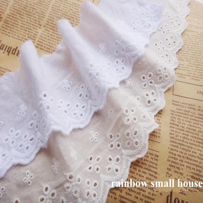 10 ярдов ширина 8 см белая хлопковая кружевная ткань красивый цветок венецианская