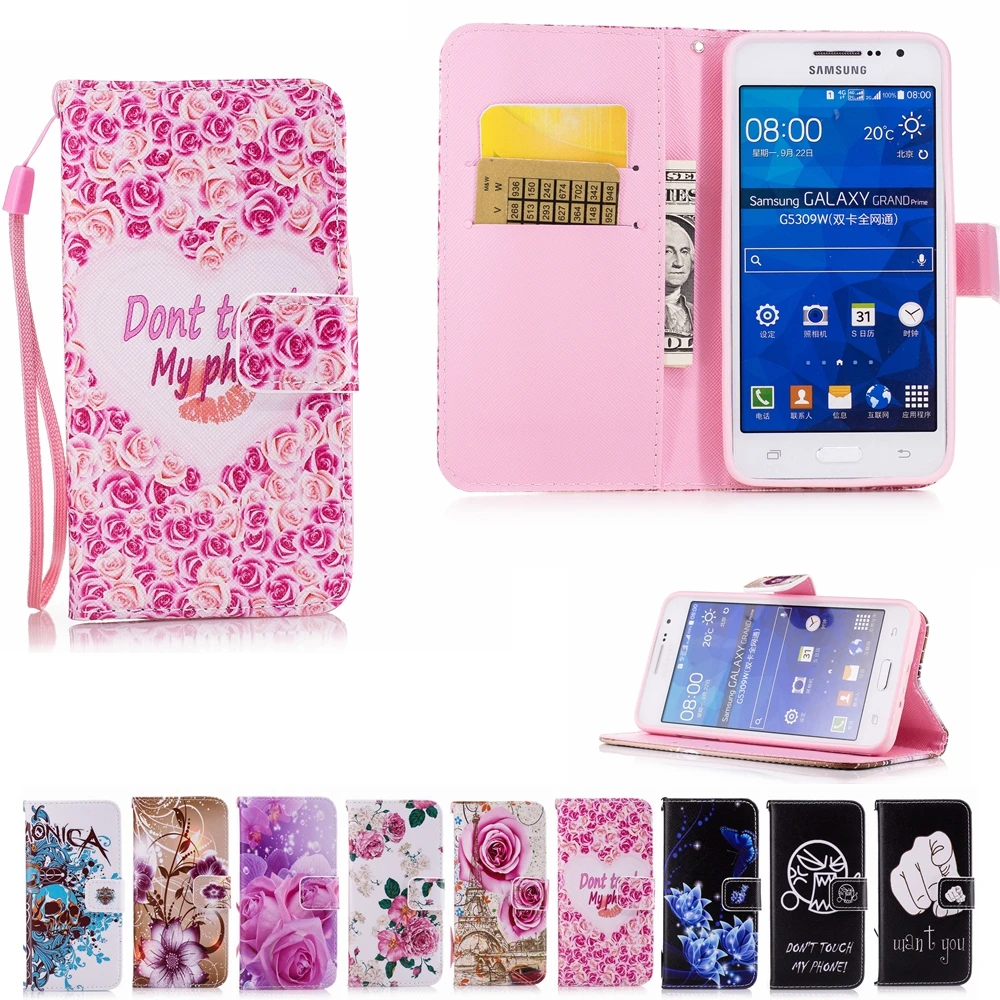 Кожаный чехол бумажник с откидной крышкой для Samsung Galaxy Grand Prime SM G531H G531F/DS G531F G530F G530