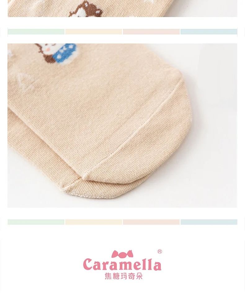 Caramella/4 пар/лот; Новинка; носки для девочек; летние хлопковые милые повседневные короткие дышащие носки с вышивкой; Модные женские носки