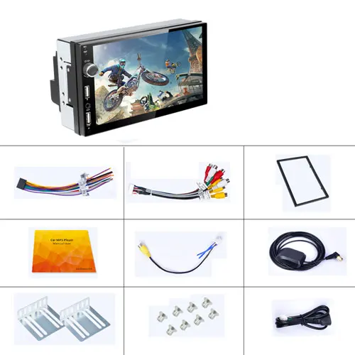 Without Camera Podofo Android 8,1 2 Din автомагнитола универсальная gps навигация Авто Стерео 7 ''HD мультимедиа видео плеер BT FM USB Wifi Авторадио - Цвет: Without Camera
