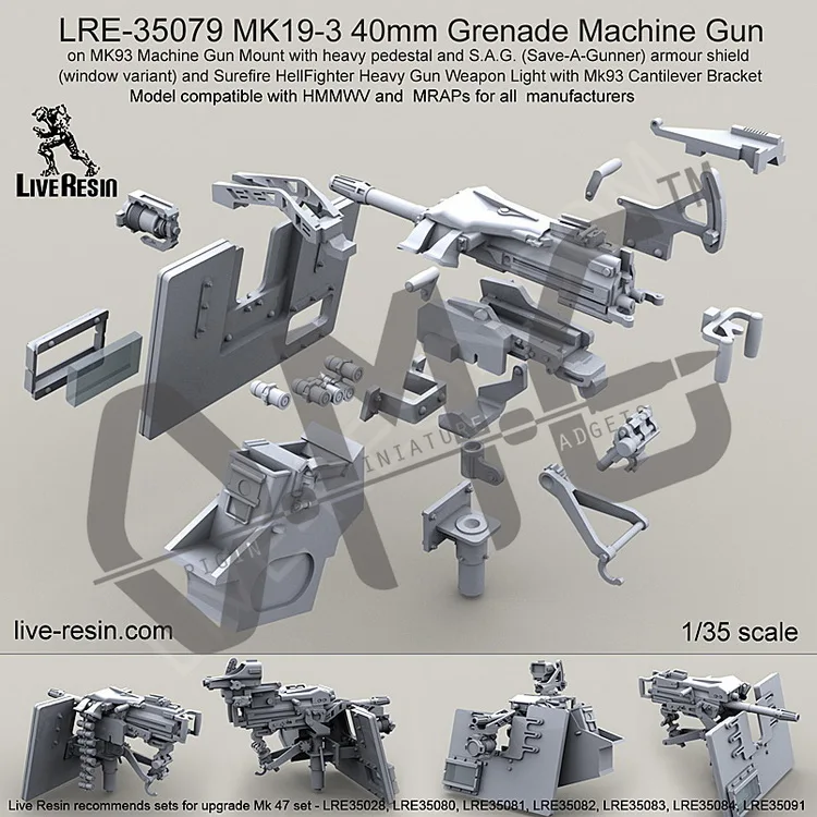 [Набор масштабных моделей] живая Смола LRE-35079 1/35 MK19-3 40 мм G.M.G на MK93 пулемет с тяжелым